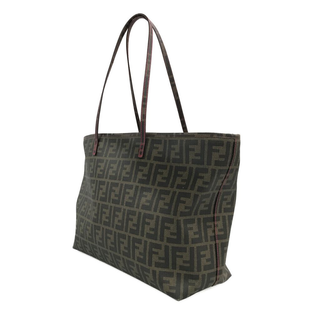 Fendi Zucca Spalmati Roll Tote handbag brown canvas iconic FF monogram - Picture 2 of 6